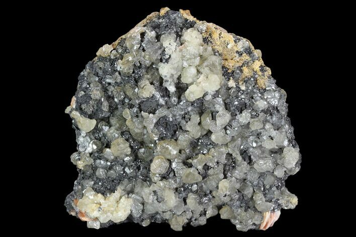 Cerussite Crystals with Bladed Barite on Galena - Morocco #128015